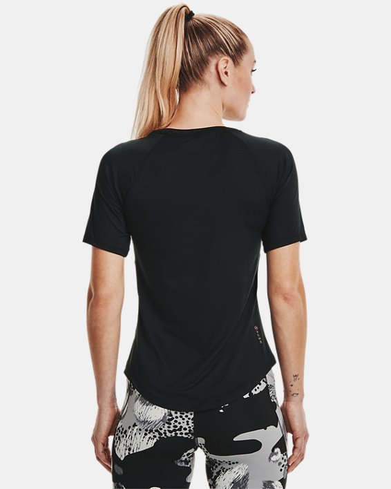 T-shirt à manches courtes UA RUSH pour femme, Black, pdpMainDesktop image number 2